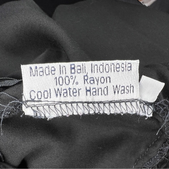 MEDIUM BALI BATIK BLACK HALTER DRESS RETRO PINUP GOTH SLEEVELESS EVENT PARTY - Picture 12 of 12